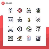16 platt Färg fylld linje begrepp för webbplatser mobil och appar grön jord ui spa vård redigerbar kreativ vektor design element