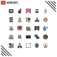 25 kreativ ikoner modern tecken och symboler av dummy nippel värld lyftaren gaffeltruck redigerbar vektor design element