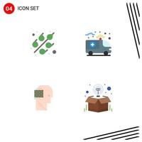 4 kreative Symbole moderne Zeichen und Symbole für Getreideerfolg Krankenwagen medizinische Box editierbare Vektordesign-Elemente vektor