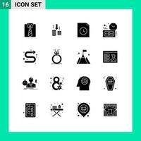 satz von 16 modernen ui-symbolen symbole zeichen für nach links gerichtete dokumentpfeile bearbeitbare vektordesignelemente für investitionen vektor