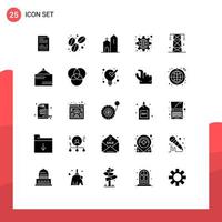 25 kreative Symbole moderne Zeichen und Symbole der öffentlichen Konfiguration Kaffeeklosterkirche editierbare Vektordesign-Elemente vektor