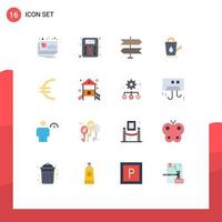16 thematische Vektor-Flachfarben und editierbare Symbole der Finanzwährung Richtung Wasserbad editierbares Paket kreativer Vektordesign-Elemente vektor