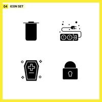 Stock Vector Icon Pack mit 4 Zeilenzeichen und Symbolen für Instagram schreckliche Elektrokabel schrecklich editierbare Vektordesign-Elemente