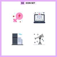 Flaches Icon-Paket mit 4 universellen Symbolen des Feminismus Real Boost Startup Astronomie editierbare Vektordesign-Elemente vektor