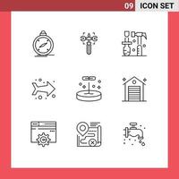 satz von 9 modernen ui symbolen symbole zeichen für bildung richtung schraube links werkzeuge editierbare vektordesignelemente vektor