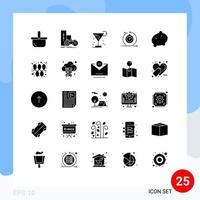 25 universelle solide Glyphenzeichen Symbole für schnelle Zyklen Playstation agiles Eis editierbare Vektordesign-Elemente vektor