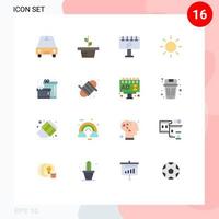 16 kreative Symbole moderne Zeichen und Symbole der Ausrüstung Geschenkschild Box Sonne editierbares Paket kreativer Vektordesign-Elemente vektor