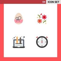 modern uppsättning av 4 platt ikoner och symboler sådan som ägg design äta kärlek grafisk redigerbar vektor design element