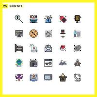 Aktienvektor-Icon-Pack mit 25 Zeilenzeichen und Symbolen für Autoverkaufsgeschäft, Marketing, Handel, editierbare Vektordesign-Elemente vektor