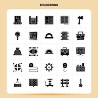 solide 25 Engineering Icon Set Vektor Glyphe Stil Design schwarze Icons Set Web und mobile Geschäftsideen Design Vektor Illustration