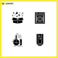 Stock Vector Icon Pack von Linienzeichen und Symbolen für die Boxanalyse Liebesbotschaft Kolben editierbare Vektordesign-Elemente