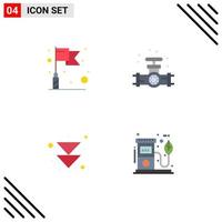 4 kreative Symbole moderne Zeichen und Symbole der Flagge nächste Spurweite Sanitär Kraftstoff editierbare Vektordesign-Elemente vektor