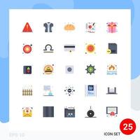 Stock Vector Icon Pack mit 25 Zeilenzeichen und Symbolen für Geschenk gdpr Stoffdesign Lebensmittel editierbare Vektordesign-Elemente