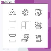 Aktienvektor-Icon-Pack mit 9 Zeilenzeichen und Symbolen für Liebeszielkulturen Wireframe maximiert bearbeitbare Vektordesign-Elemente vektor