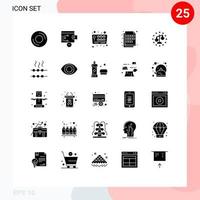 25 solides Glyphen-Konzept für mobile Websites und Apps balancieren Bildgebungs-Joystick-Datei farblich editierbare Vektordesign-Elemente aus vektor