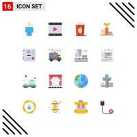 Stock Vector Icon Pack mit 16 Linienzeichen und Symbolen für die Hauptbecher-Cup-Zeremonie, editierbares Paket kreativer Vektordesign-Elemente