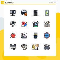satz von 16 modernen ui-symbolen symbolzeichen für ideentelefon minus mobile retro-editierbare kreative vektordesignelemente vektor
