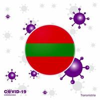 be för transnistria covid19 coronavirus typografi flagga stanna kvar Hem stanna kvar friska ta vård av din egen hälsa vektor