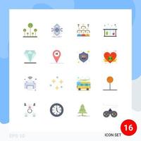 satz von 16 modernen ui symbolen symbole zeichen für medizinische ressourcen struktur organisation führung editierbares paket kreativer vektordesignelemente vektor
