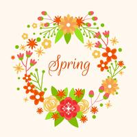 Frühlings-Kranz mit Blumen-Vektor vektor