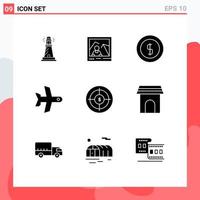 9 kreativ ikoner modern tecken och symboler av publik transport Foto ta av pengar redigerbar vektor design element