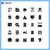 25 kreativ ikoner modern tecken och symboler av projektor kontor risk marknadsföra dela med sig Sol redigerbar vektor design element