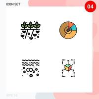 4 kreativ ikoner modern tecken och symboler av lantbruk Graf växt Diagram gas redigerbar vektor design element