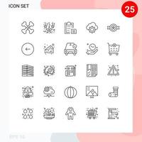 användare gränssnitt packa av 25 grundläggande rader av tilldela moln dokumentera datoranvändning moln redigerbar vektor design element