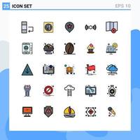 25 tematiska vektor fylld linje platt färger och redigerbar symboler av Karta klar stirra ux signal redigerbar vektor design element