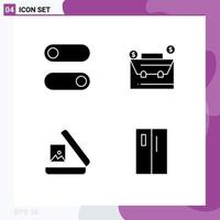 4 kreativ ikoner modern tecken och symboler av kontrollera bild väska dollar förbi redigerbar vektor design element