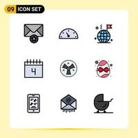 9 kreativ ikoner modern tecken och symboler av fläkt krigande internet strålning schema redigerbar vektor design element