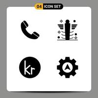 Stock-Vektor-Icon-Pack mit Linienzeichen und Symbolen für Anrufwährungspflege medizinische isländische editierbare Vektordesign-Elemente vektor