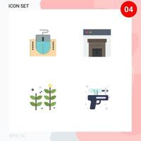 satz von 4 modernen ui symbolen symbole zeichen für maus pflanzenbildung einkaufen wasserpistole editierbare vektordesignelemente vektor