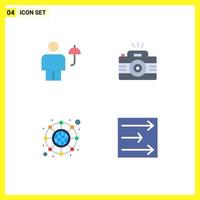 4 universell platt ikon tecken symboler av avatar bild skydda fotografi hierarki redigerbar vektor design element