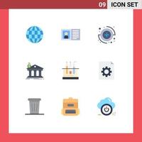 9 kreativ ikoner modern tecken och symboler av testa statlig fånga byggnad Bank redigerbar vektor design element