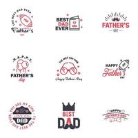 Happy Fathers Day Wertschätzung Vektor Text Banner 9 Schwarzer und rosa Hintergrund für Poster Flyer Marketing Grußkarten editierbare Vektordesign-Elemente