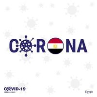 ägypten coronavirus typografie covid19 länderbanner bleib zu hause bleib gesund achte auf deine eigene gesundheit vektor