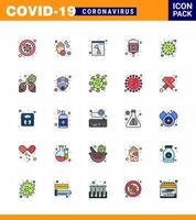 Symbol für Coronavirus-Vorsichtstipps für die Präsentation von Gesundheitsrichtlinien 25 flache, farbig gefüllte Symbolpakete wie Grippebehandlung Waschen Wiederherstellung Röntgen virales Coronavirus 2019nov Krankheitsvektordesign vektor