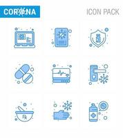 coronavirus 2019ncov covid19 prävention icon set medizinische versorgung schutz tablette medizin virale coronavirus 2019nov krankheitsvektor designelemente vektor