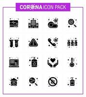 covid19 Corona-Virus-Kontaminationsprävention blaues Symbol 25 Pack wie Scan finden infizierte Bakterien Restaurant virales Coronavirus 2019nov-Krankheitsvektor-Designelemente vektor