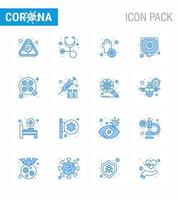 25 Coronavirus Notfall Iconset blaues Design wie Lichtschutz Virenschutz Hände virales Coronavirus 2019nov Krankheitsvektor Designelemente vektor