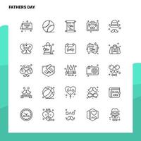 uppsättning av fäder dag linje ikon uppsättning 25 ikoner vektor minimalism stil design svart ikoner uppsättning linjär piktogram packa