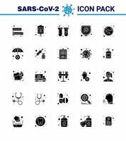 Corona-Virus-Prävention covid19 Tipps zur Vermeidung von Verletzungen 25 solides Glyphen-Symbol zur Präsentation Bakterien Virus Chemie Sicherheit Krankheit virales Coronavirus 2019nov Krankheit Vektordesign-Elemente vektor