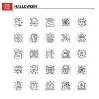 25 Halloween-Icon-Set Vektorhintergrund vektor