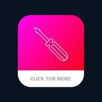 Schraubendreher-Werkzeug-Reparaturwerkzeuge mobile App-Schaltfläche Android- und iOS-Linienversion vektor