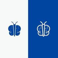 tier schmetterling ostern natur linie und glyphe festes symbol blaues banner linie und glyphe festes symbol blaues banner vektor