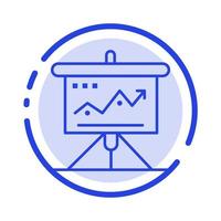 Diagramm geschäftliche Herausforderung Marketinglösung Erfolgstaktiken blau gepunktete Linie Symbol Leitung vektor