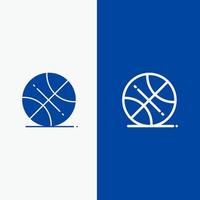 Basketball Ball Sport USA Linie und Glyphe festes Symbol blaues Banner Linie und Glyphe festes Symbol blaues Banner vektor