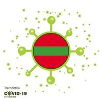 transnistria coronavius flagga medvetenhet bakgrund stanna kvar Hem stanna kvar friska ta vård av din egen hälsa be för Land vektor