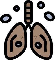 Umweltverschmutzung Krebs Herz Lunge Orgel flache Farbe Symbol Vektor Icon Banner Vorlage